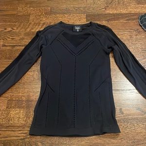 Athleta Oxygen Top Long Sleeve Mesh Ventilation Seamless Black Size S